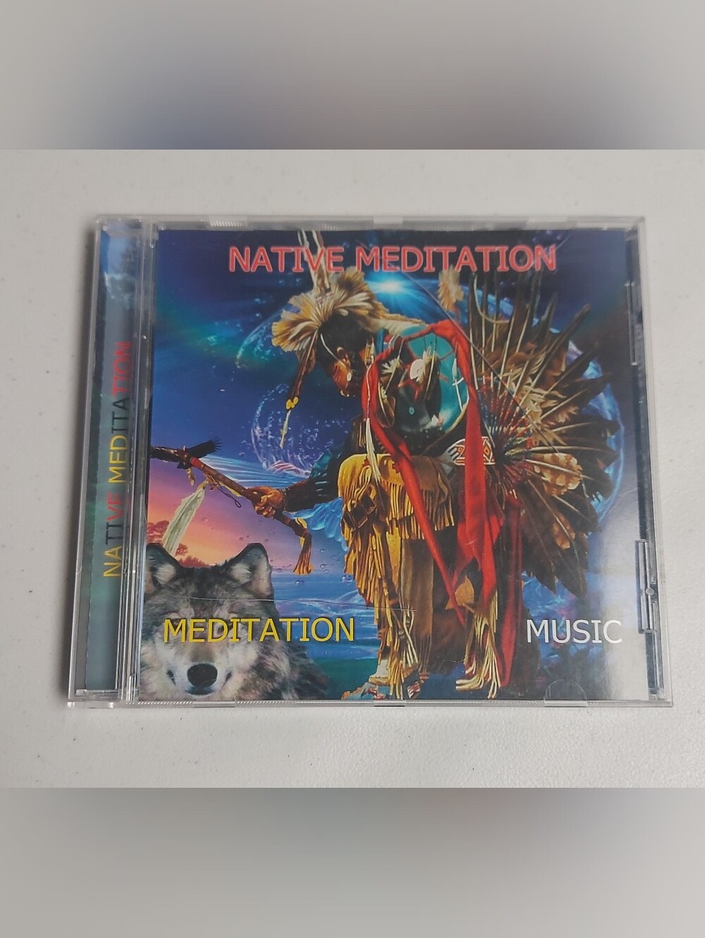 Native Meditation Music Audio CD Wolf & Native American Art